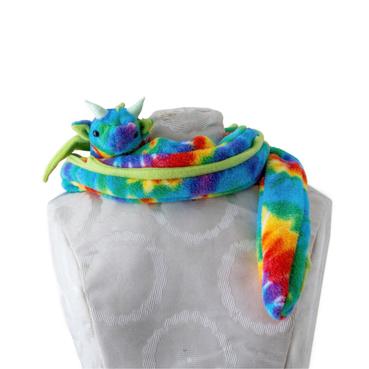 Rainbow Tie Dye Dragon Scarf